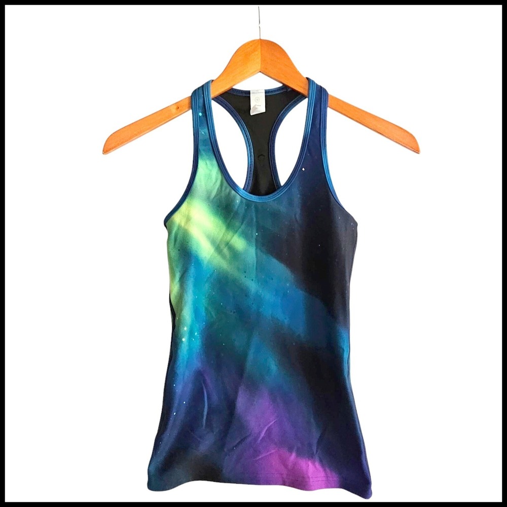Ivivva Active Tank Top Racerback Athletic Galaxy Print Kids Size 12